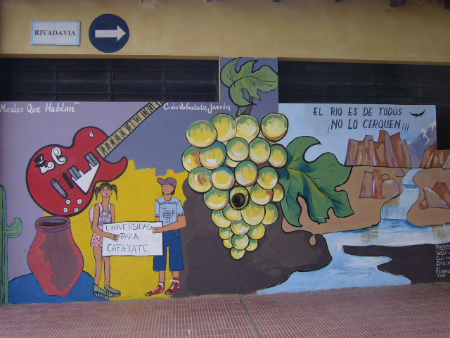 Peinture murale rencontrée à Cafayate, dans le Nord-Ouest argentin.